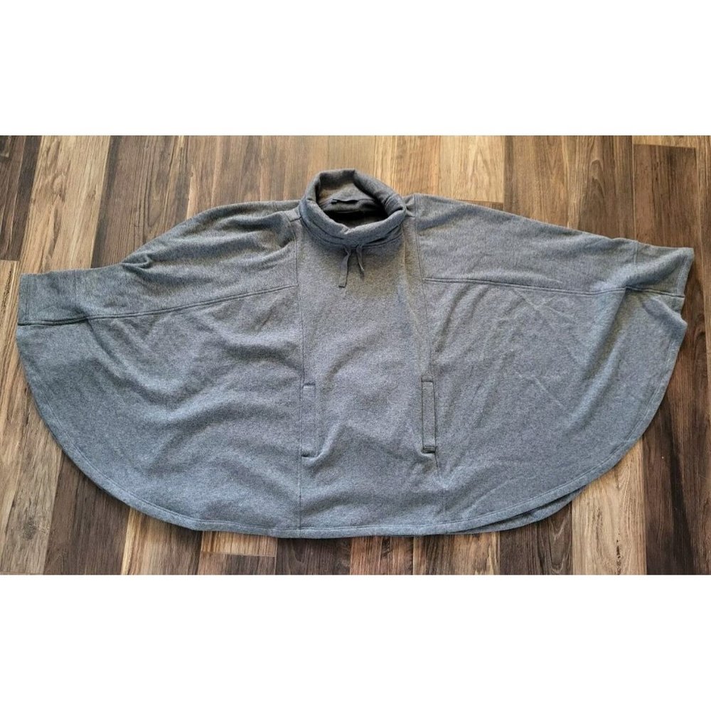 UGG Gray Pichot Turtleneck Poncho With Pocket Fleece Lined Sz XS/S